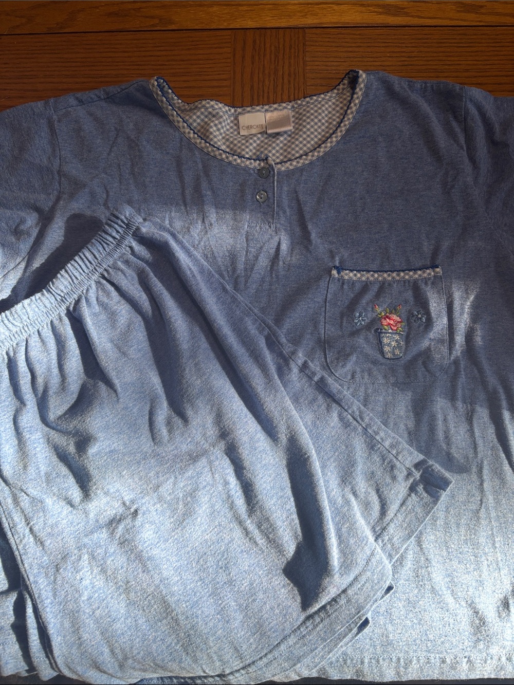 Cherokee Blue Two-Piece Pajama Set